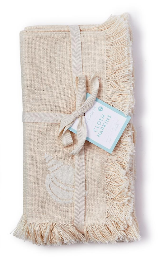 Tan Sea Shell Napkins - Set of 4