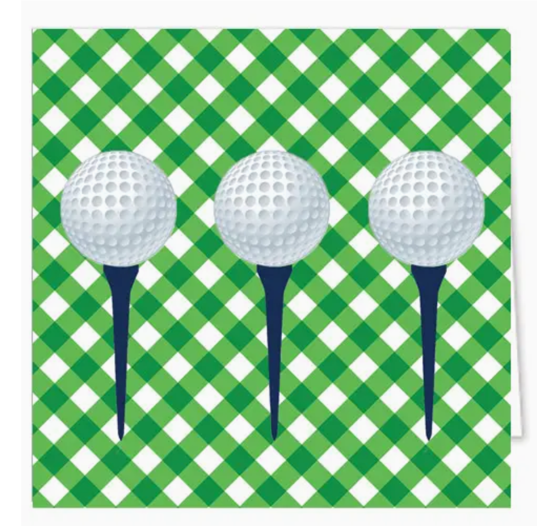 Golf Gingham Enclosure Cards