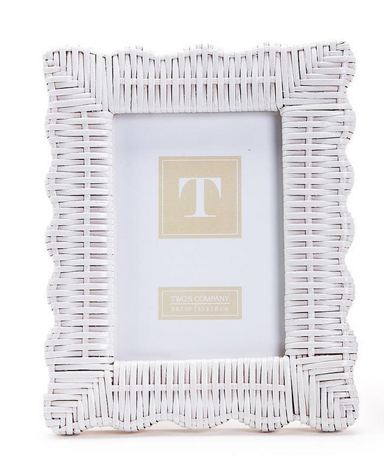 White Wicker Weave Frame 5"x7"