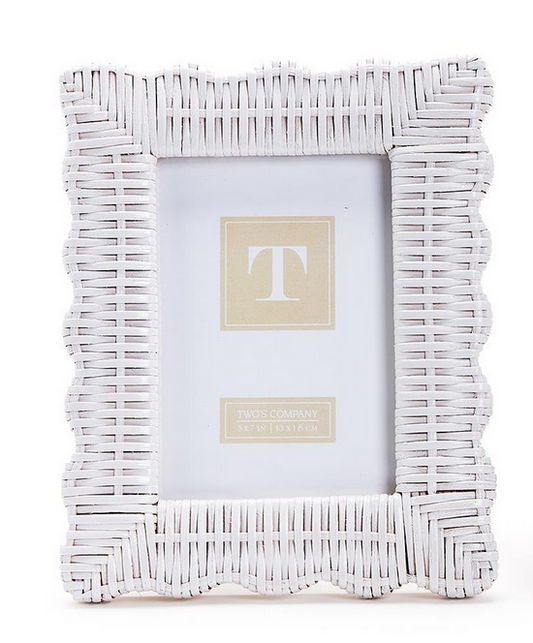 White Wicker Weave Frame 5"x7"