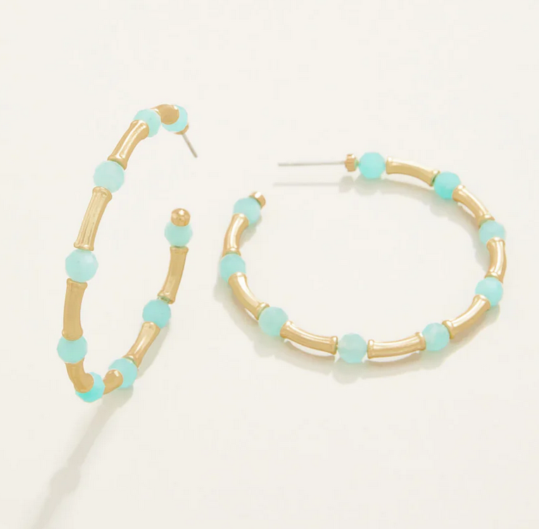 Calm Waters Hoops - Amazonite