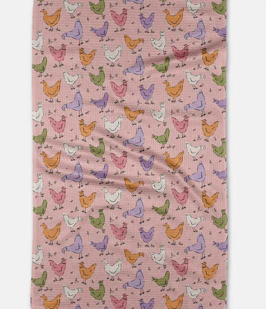 Spring Chickens Tea Towel