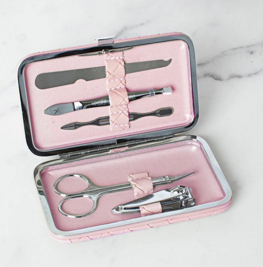 Peony Pink Woven Manicure Set