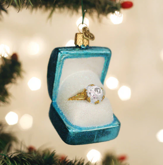 Something Blue Ring Box Ornament