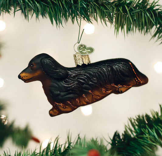 Long-Haired Dachshund Ornament