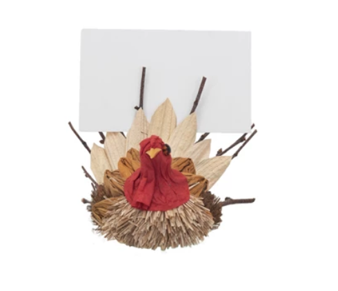 Corn Husk Turkey Card Holder