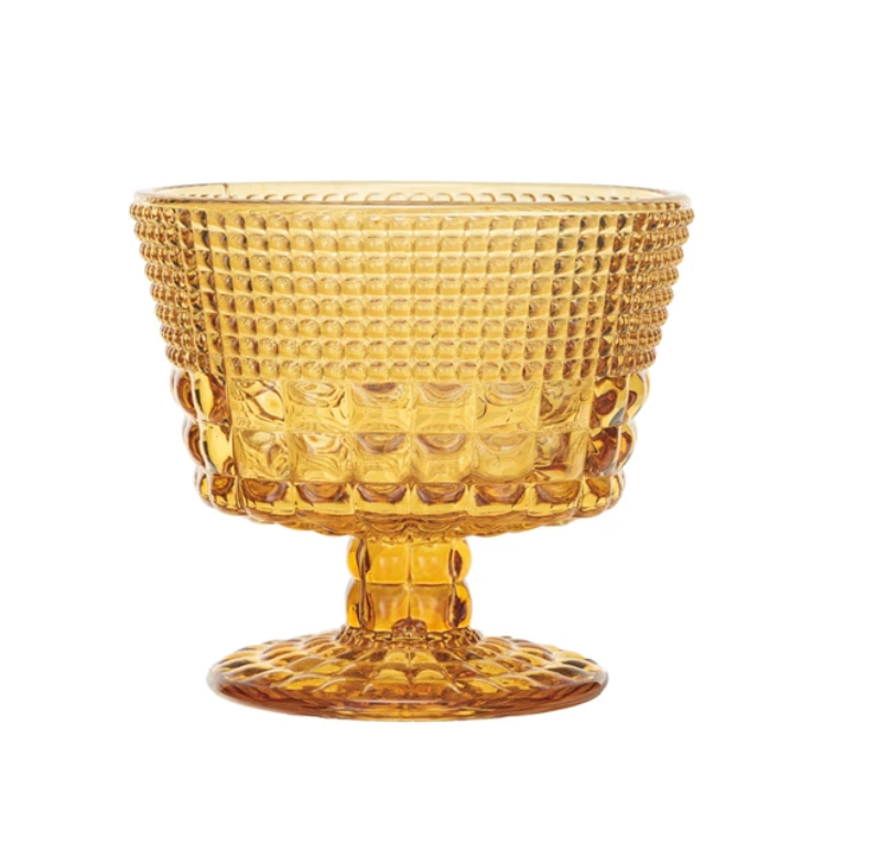 Amber Embossed Coupe Glass