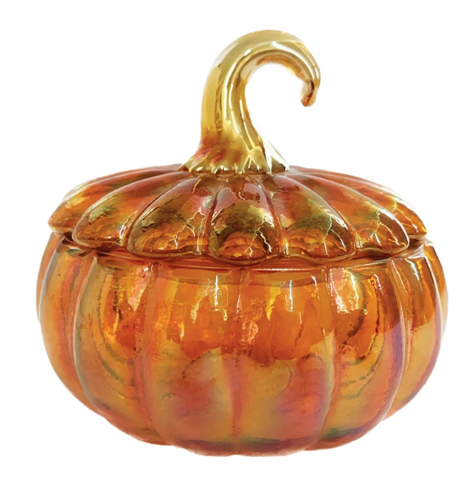 Glass Pumpkin Jar With Lid