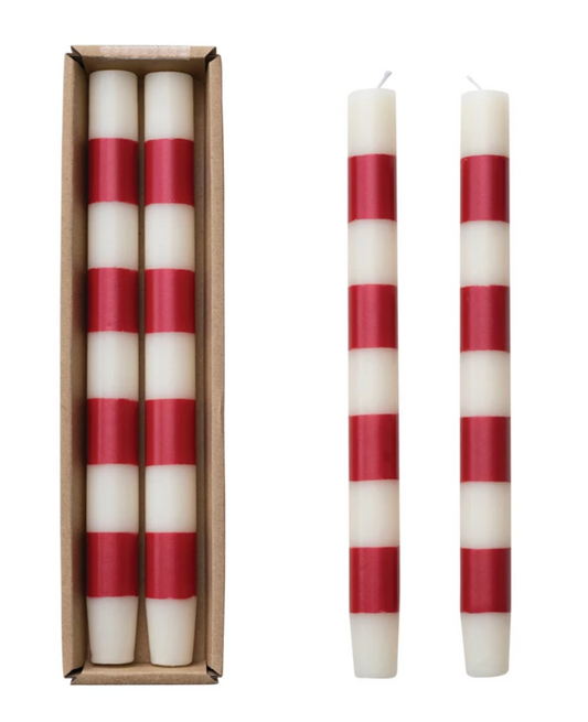 Red & White Taper Candles