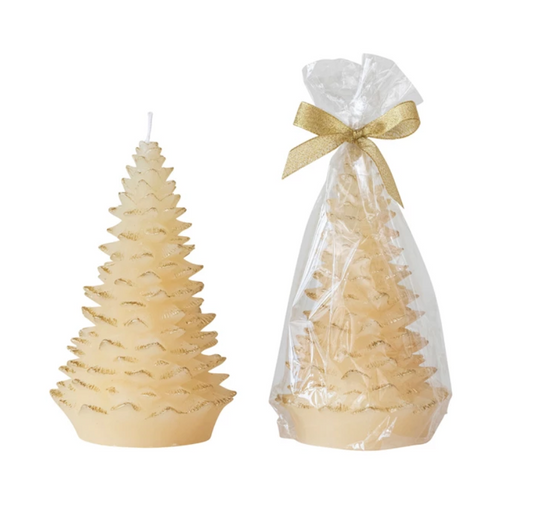 Eggnog Christmas Tree Candle - Tall