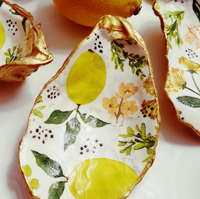 Lemon Decoupage - Oyster Shell