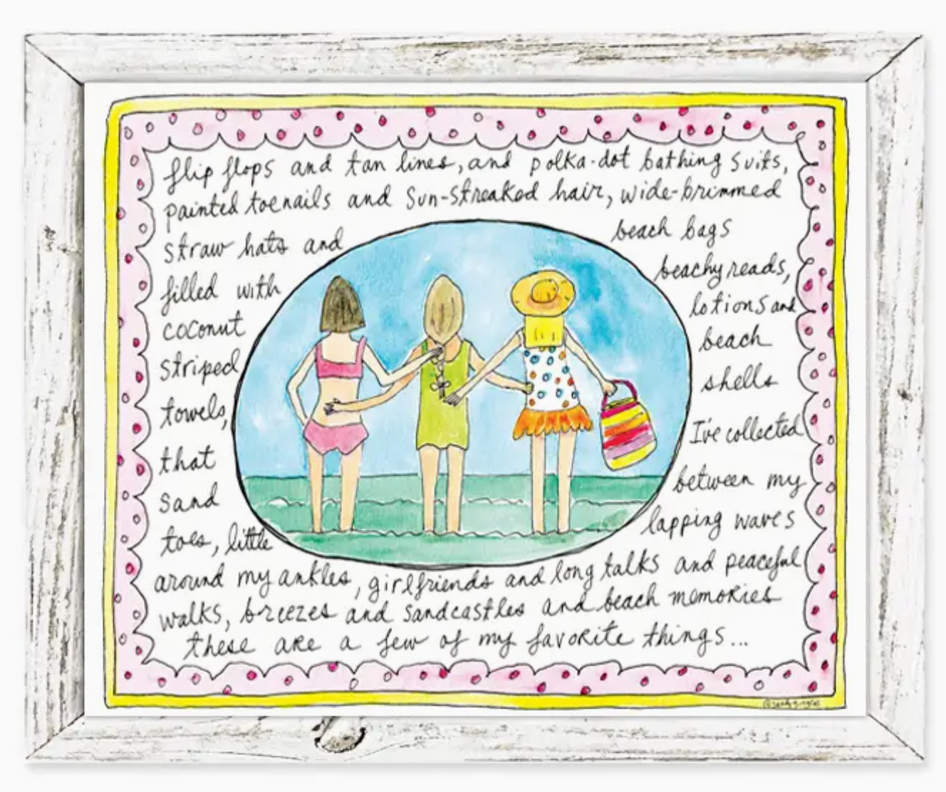 Beach Girlfriends Coastal Shelf Art