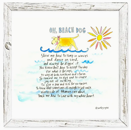 Beach Dog Coastal Shelf Art