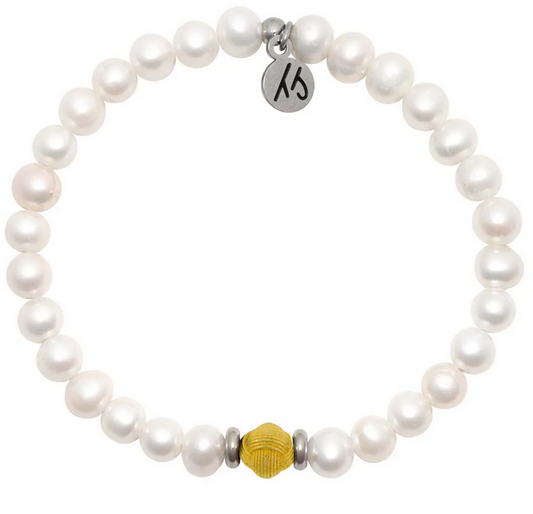 Pearl Friendship Gold Knot Bracelet