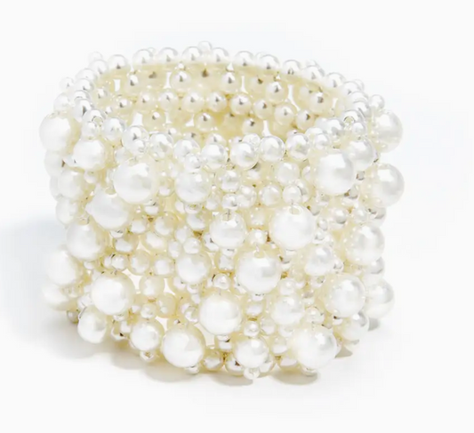 Pearl Cluster Cuff Bracelet