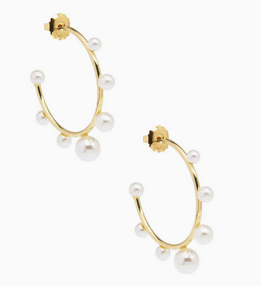 Small Pearl Hoop Earring