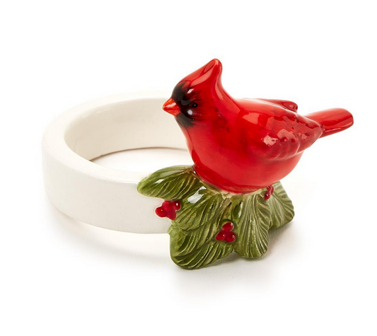 Cardinal Holly Napkin Ring