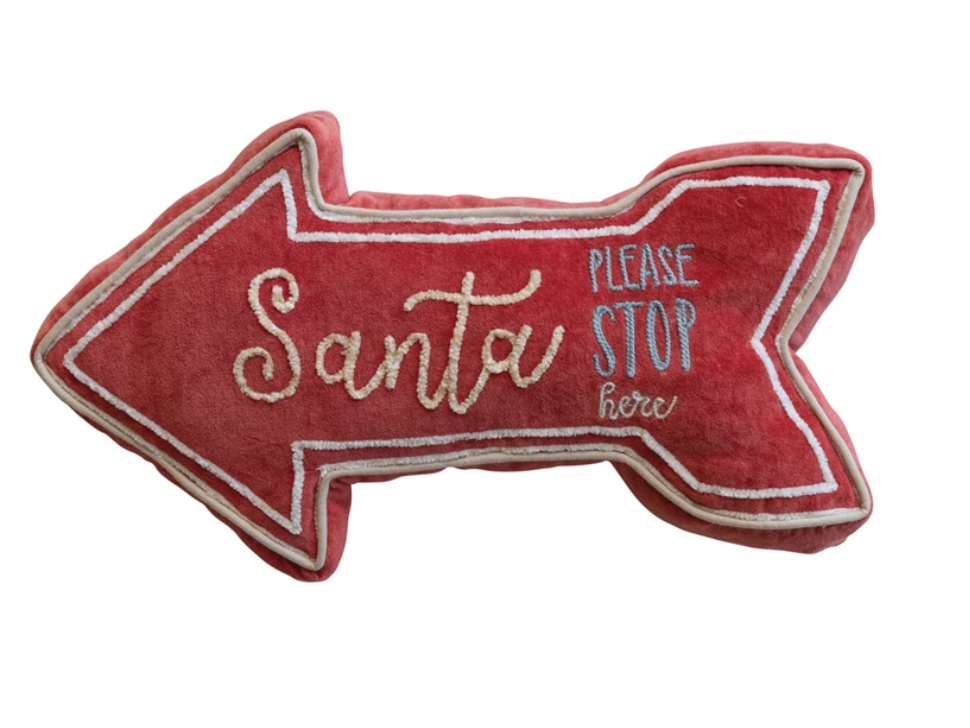 Pillow - Santa Please Stop Here