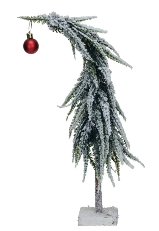 Evergreen Tree With Red Ball Ornament - Large