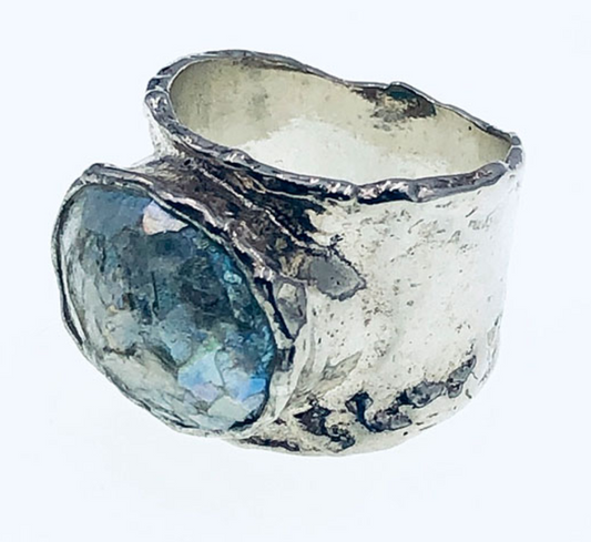 Horizontal Roman Glass Ring