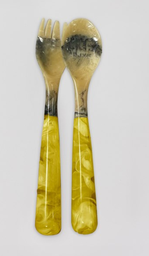 Vida Resin Salad Servers - Yellow