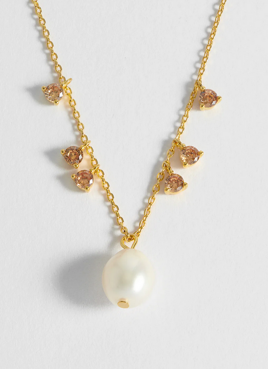 Pearl Orange CZ Necklace