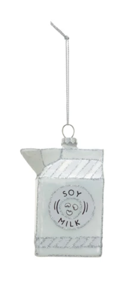 Glass Non-Dairy Milk Carton Ornament