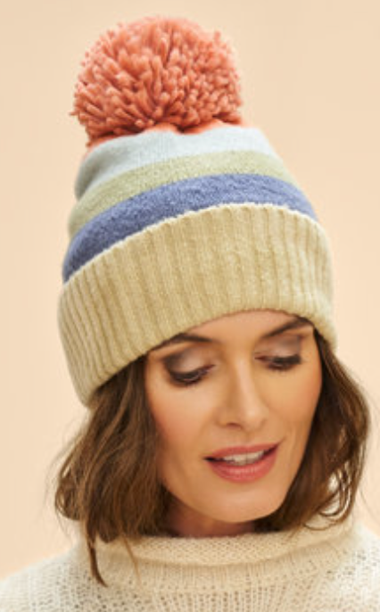 Lilia Bobble Hat - Mixed Pastel