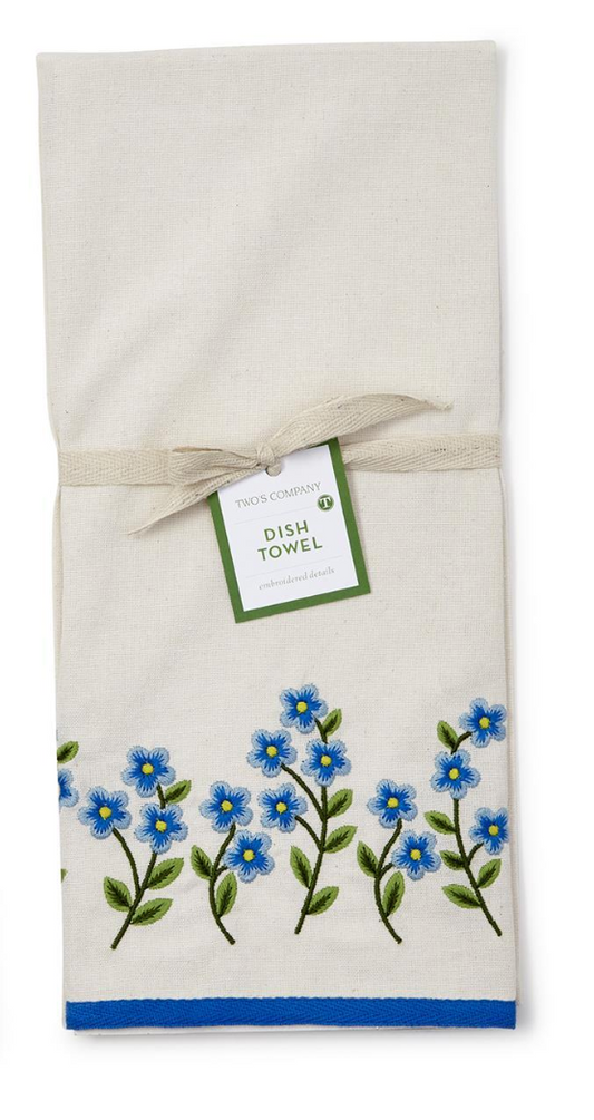 Forget Me Knot Embroidered Dish Towel