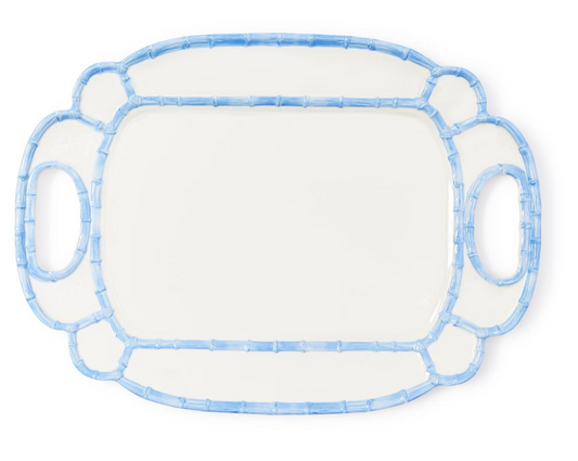 French Blue Melamine Bamboo Platter