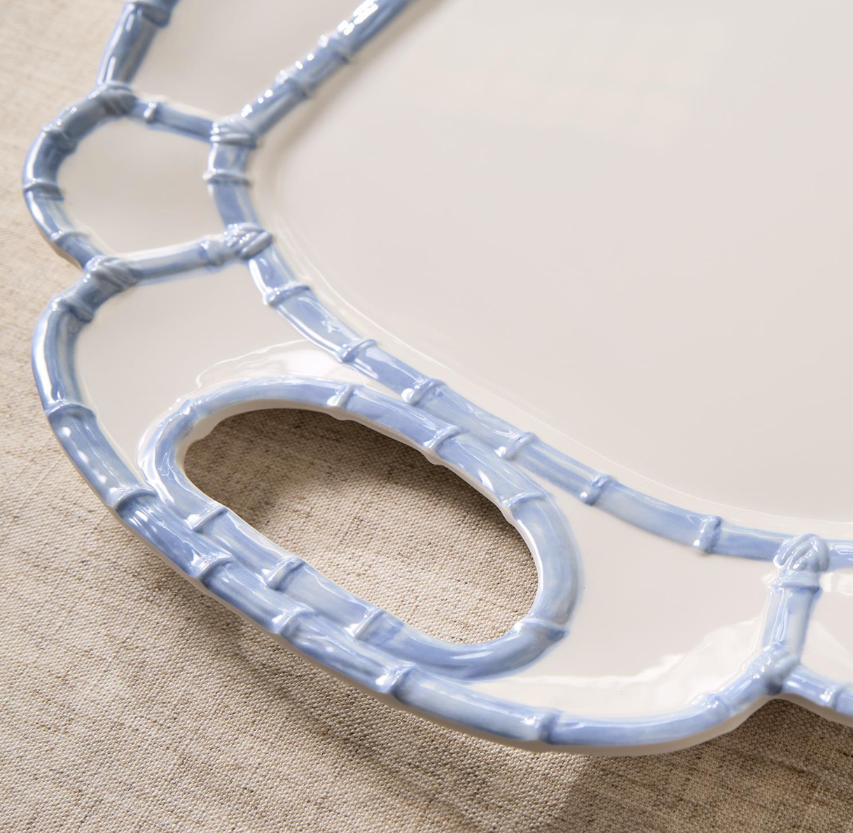 French Blue Melamine Bamboo Platter