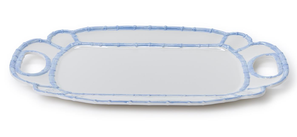 French Blue Melamine Bamboo Platter