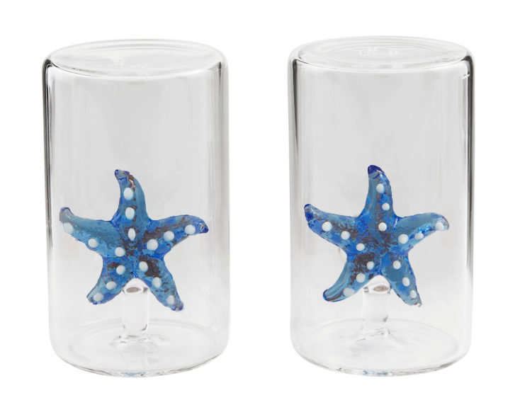 Glass Starfish Salt & Pepper Shakers