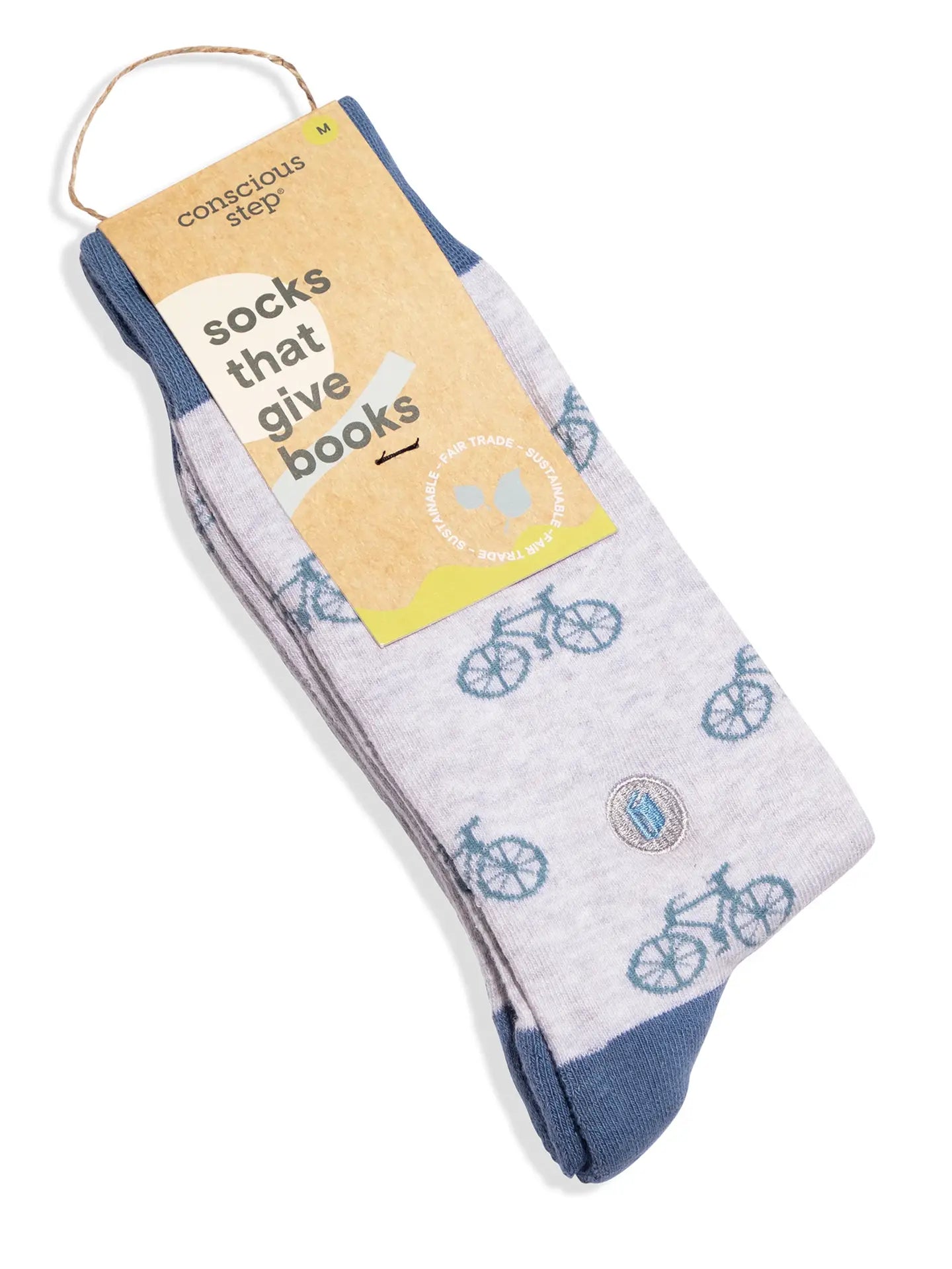 Socks That Give Books - Gray Bikes