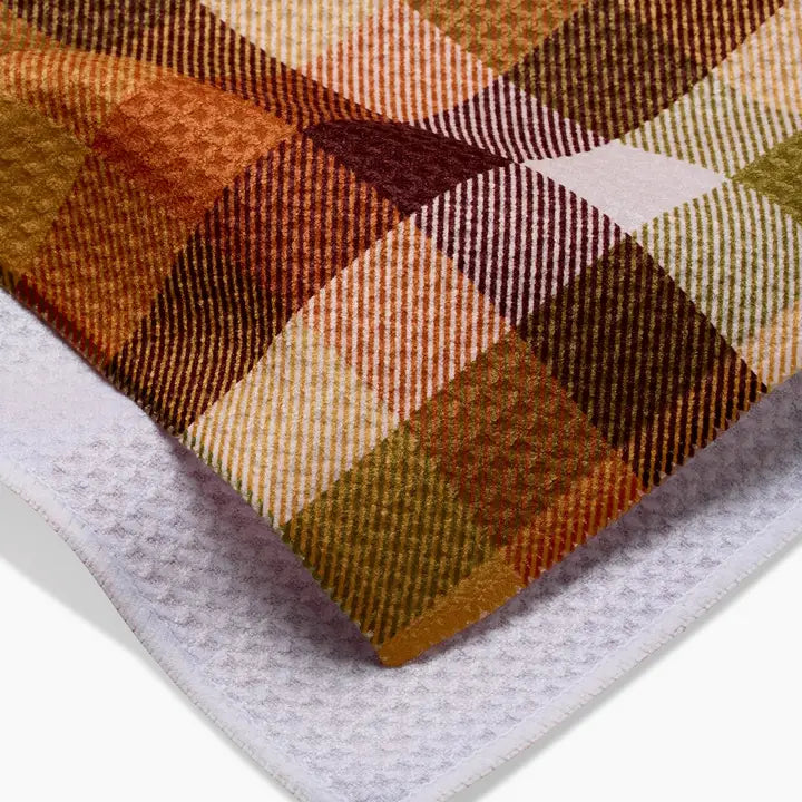 Rustic Autumn Plaid Tea Towel