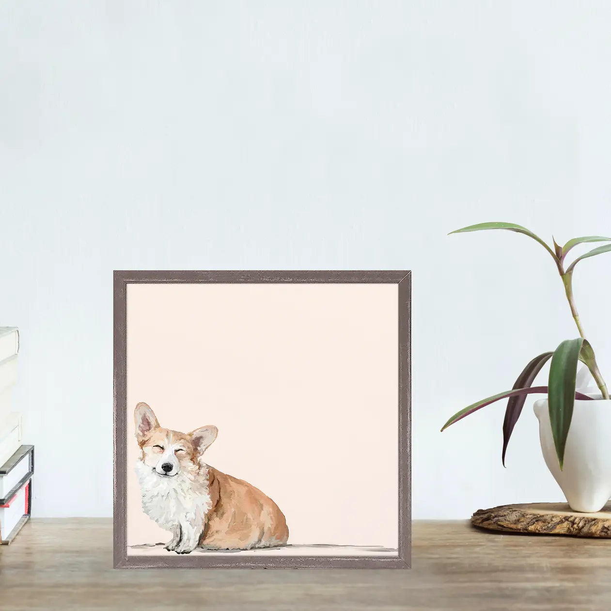 Corgi Are The Happiest Dogs Framed Mini Canvas