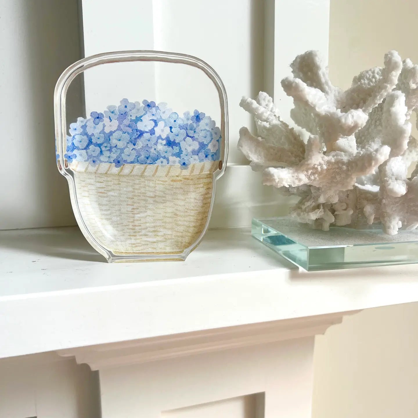 Acrylic Decor - Nantucket Basket Hydrangeas