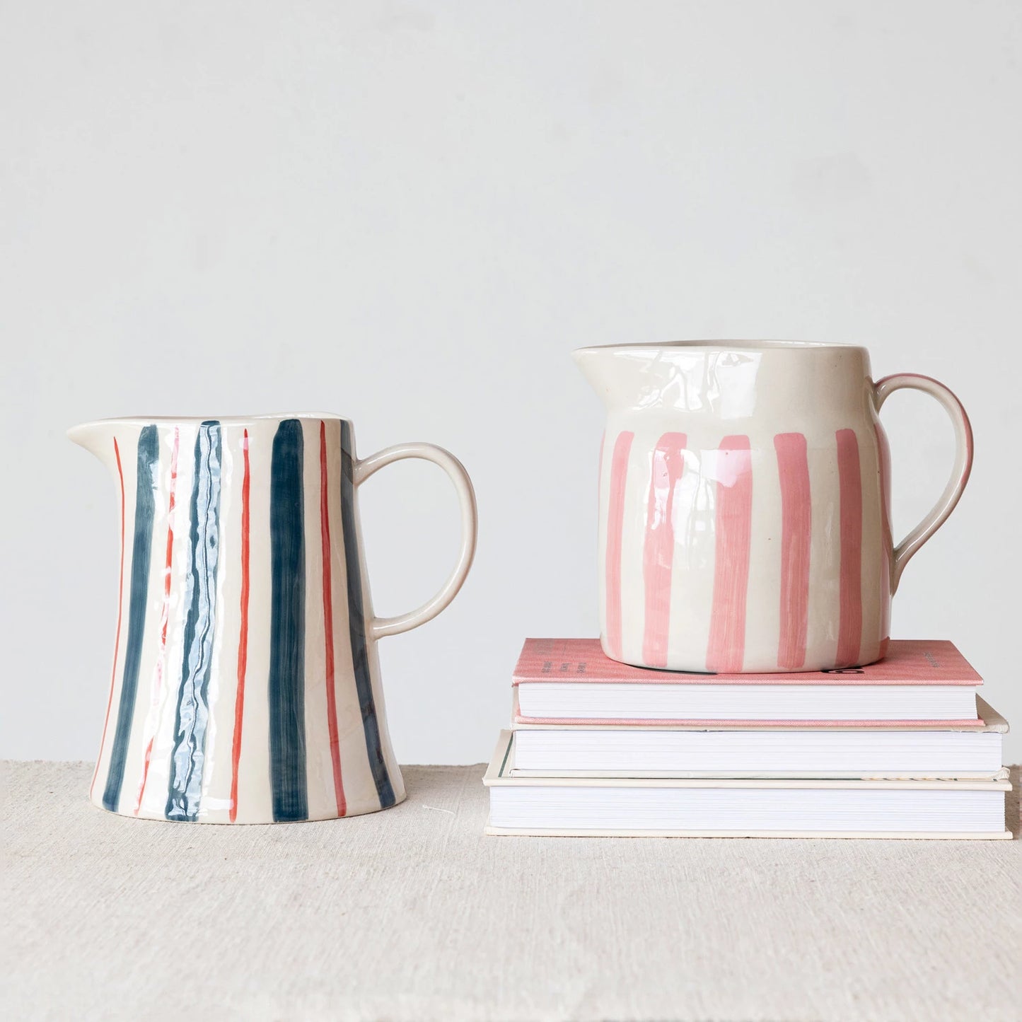 Pink Striped Pitcher