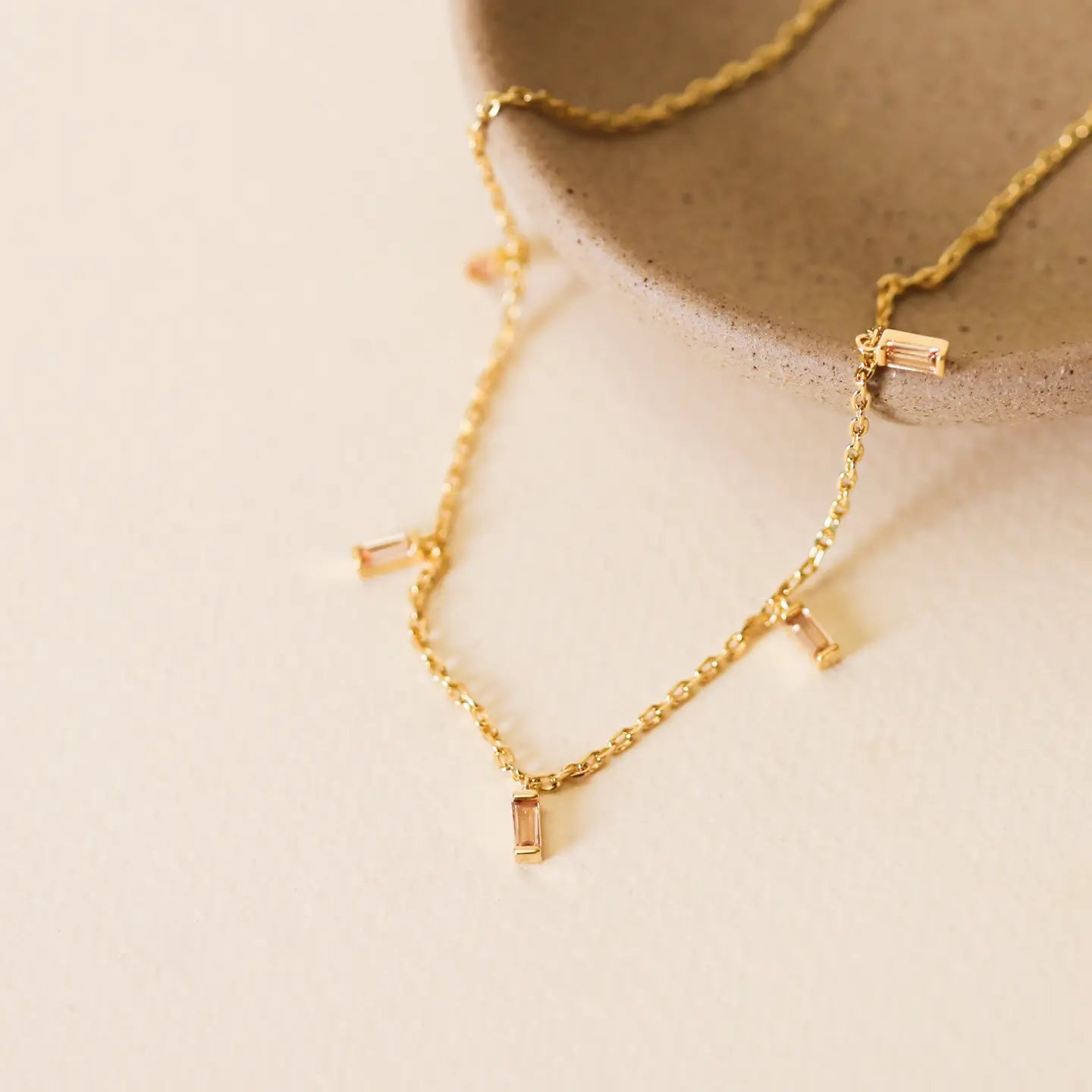 Baguette Drop Necklace