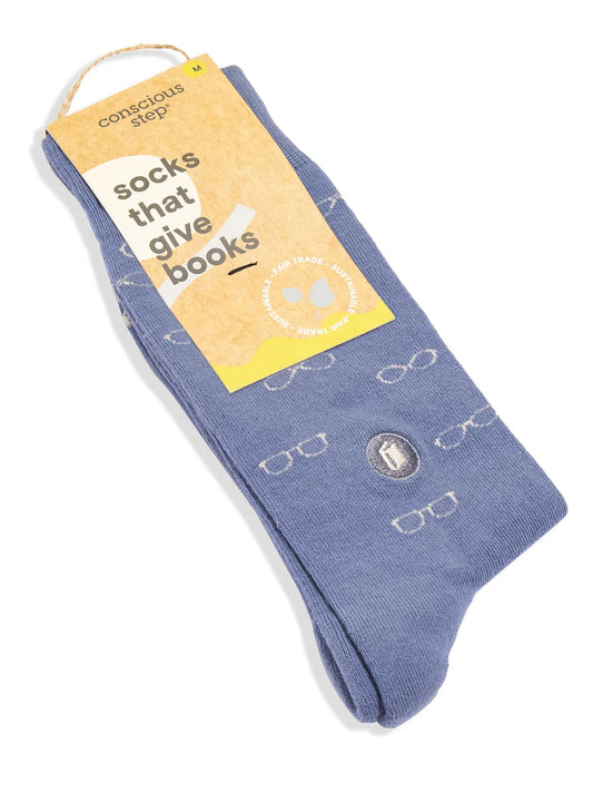 Socks That Gives Books - Blue Glasses