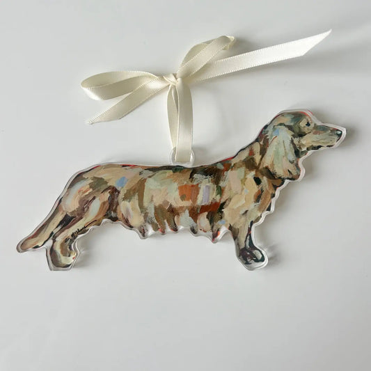 Dog Ornament - Dachshund Blonde