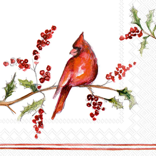 Cocktail Napkins - Christmas Cardinal