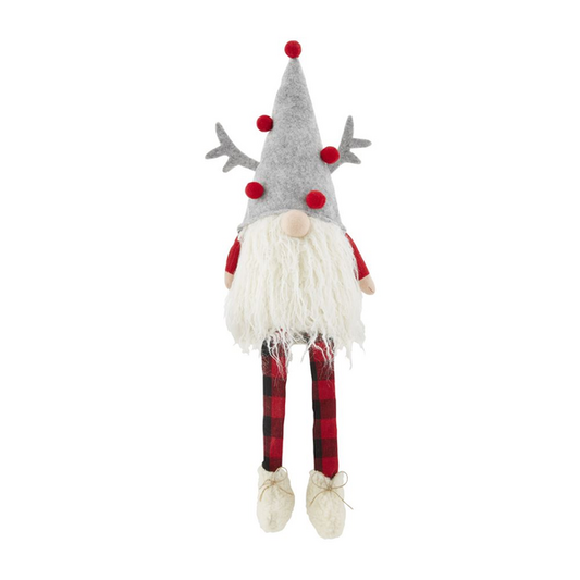 Reindeer Check Dangle Leg Gnome