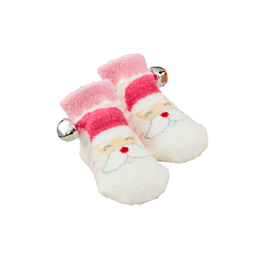 Pink Christmas Chenile Socks