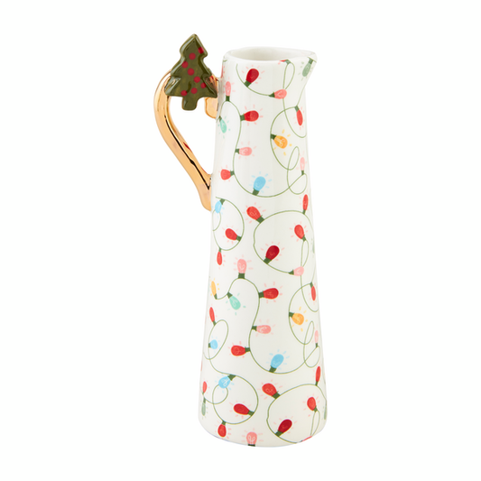 White Christmas Lights Bud Vase