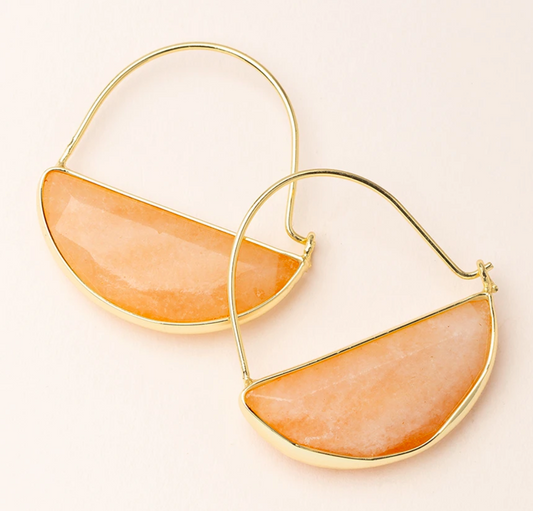 Sunstone/Gold - Stone Prism Hoop