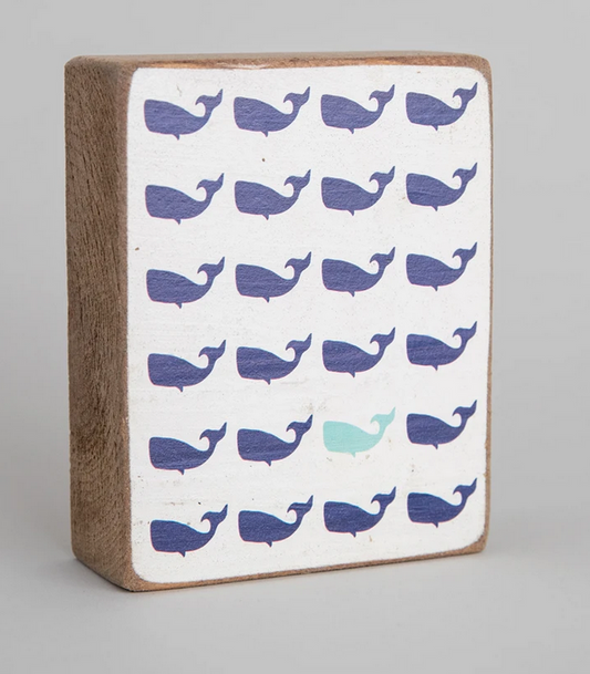 Whales Rustic Block