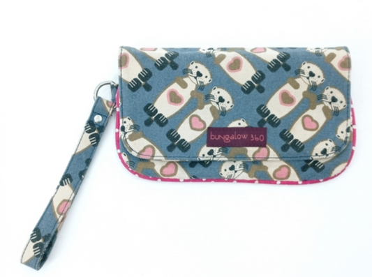 Sea Otter Cotton Canvas Wristlet