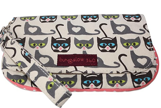 Cat Cotton Canvas Wristlet