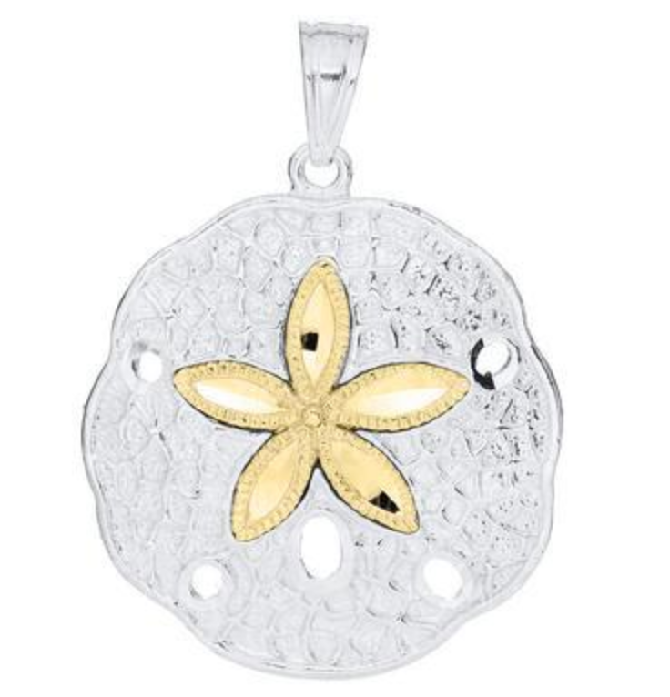 Sand Dollar 14k & Sterling Silver Necklace 26mm